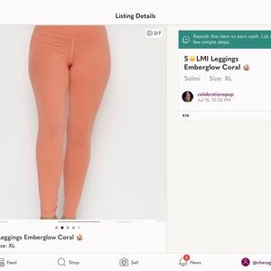 S☀️LMI Leggings Emberglow Coral Women’s Leggings